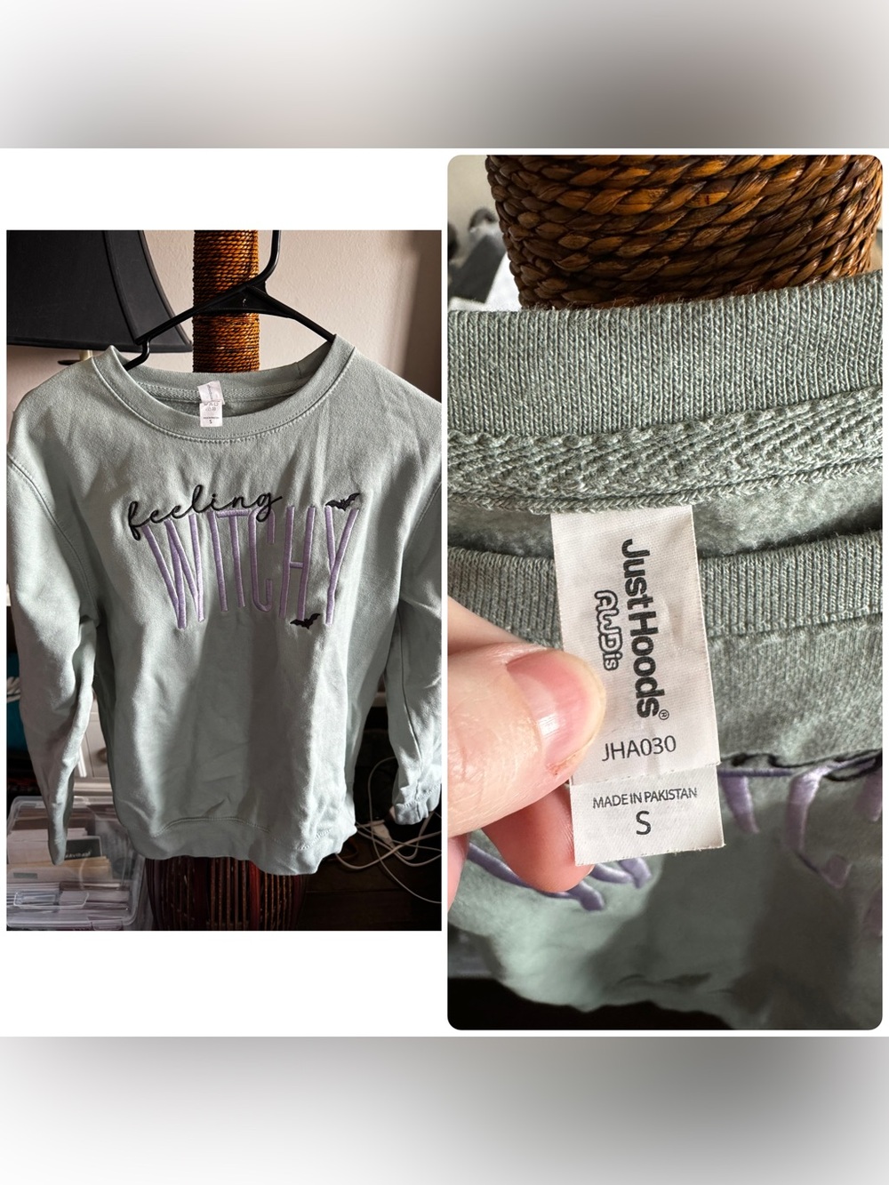 Women's 'Feeling Witchy' Mint Green Sweatshirt - S